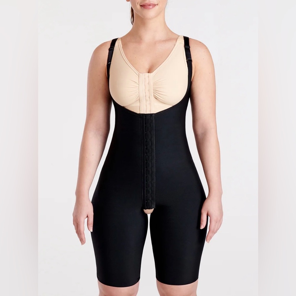 Marena Recovery Compression Garment Size 2X Black BBL Bodysuit Thigh Length FBCS